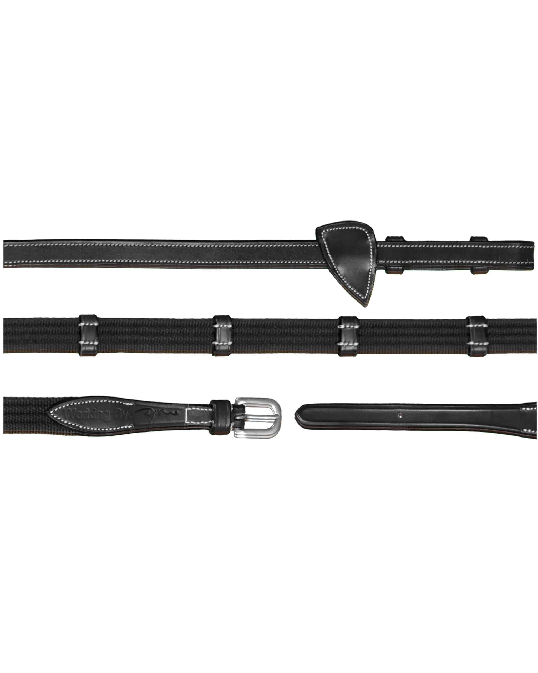Seat belt reins 5/8 with 9 leather bars