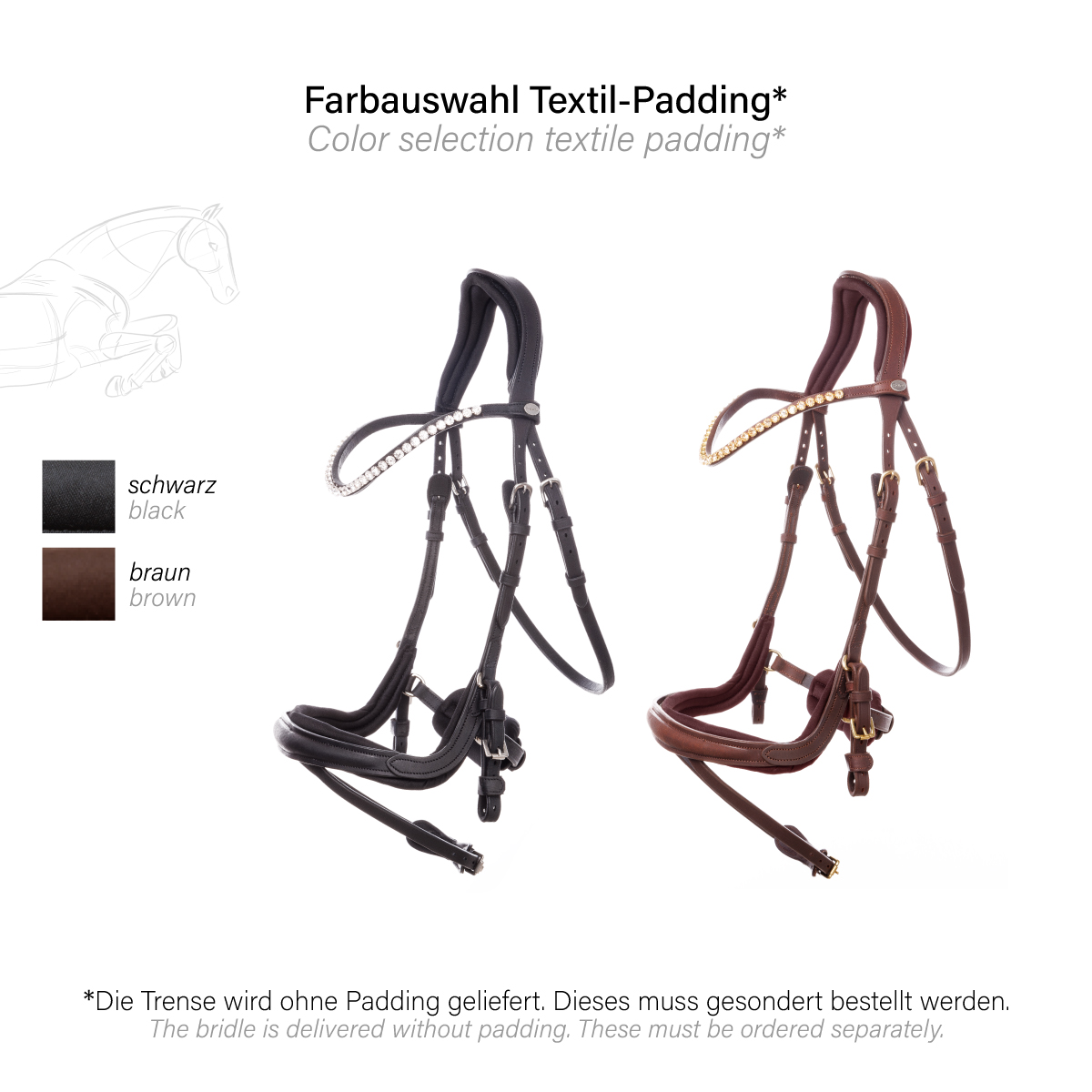 Trense geöltes Leder "Caliano Cerra" eng.-komb.