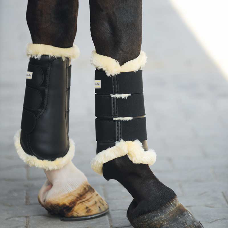Imitation leather gaiters "Show" - imitation fur