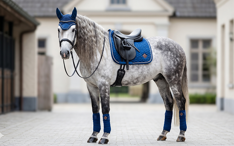 Schimmel mit royal Blue Outfit