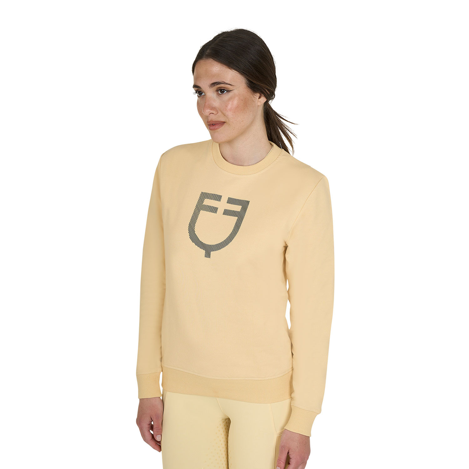 Damen-Rundhalssweatshirt mit Brustlogo