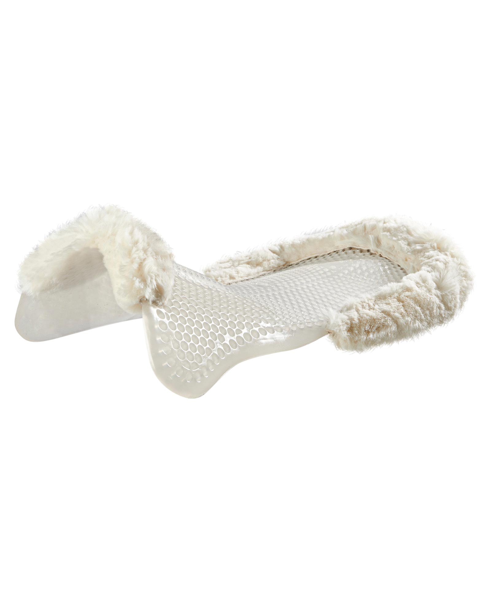 Gel pad & front riser with lambskin edge in transparent/natural