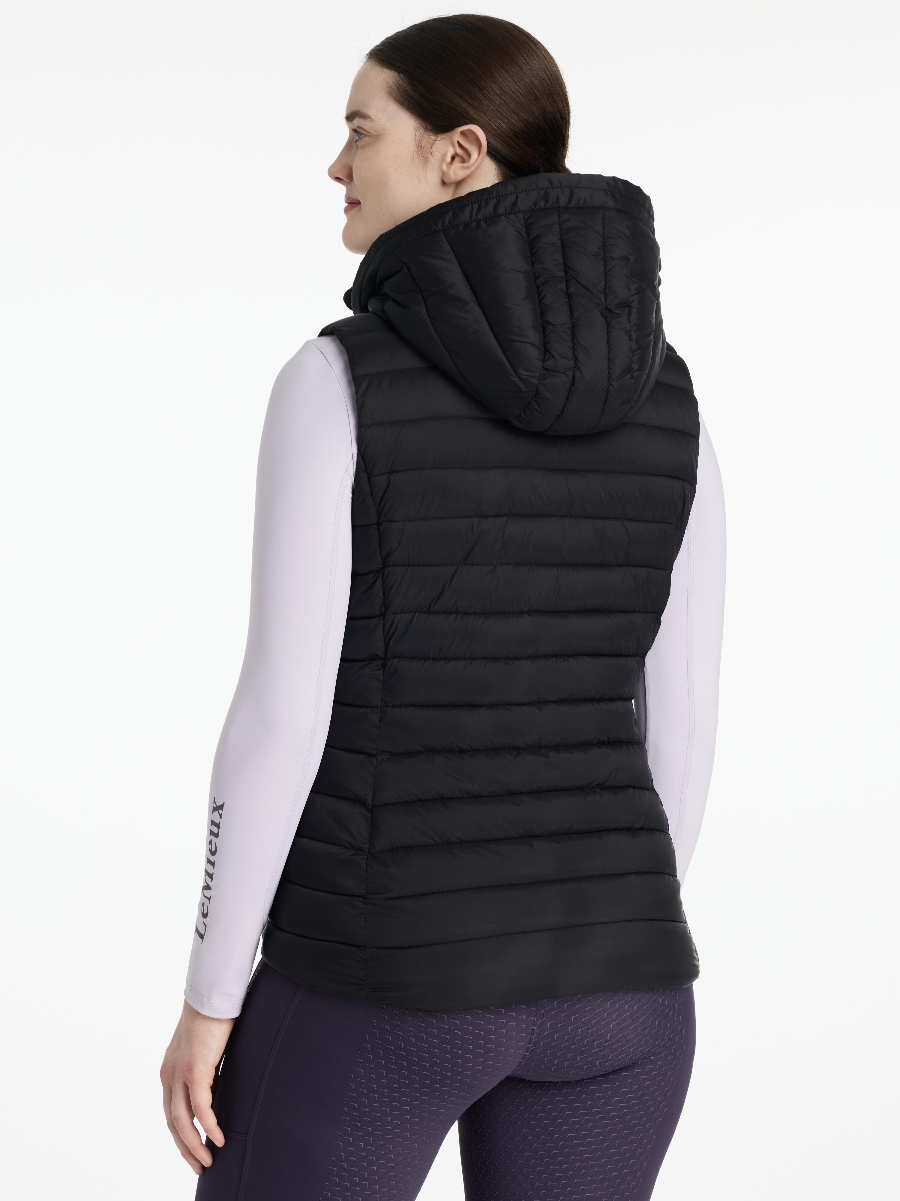 Rose quilted vest with hood