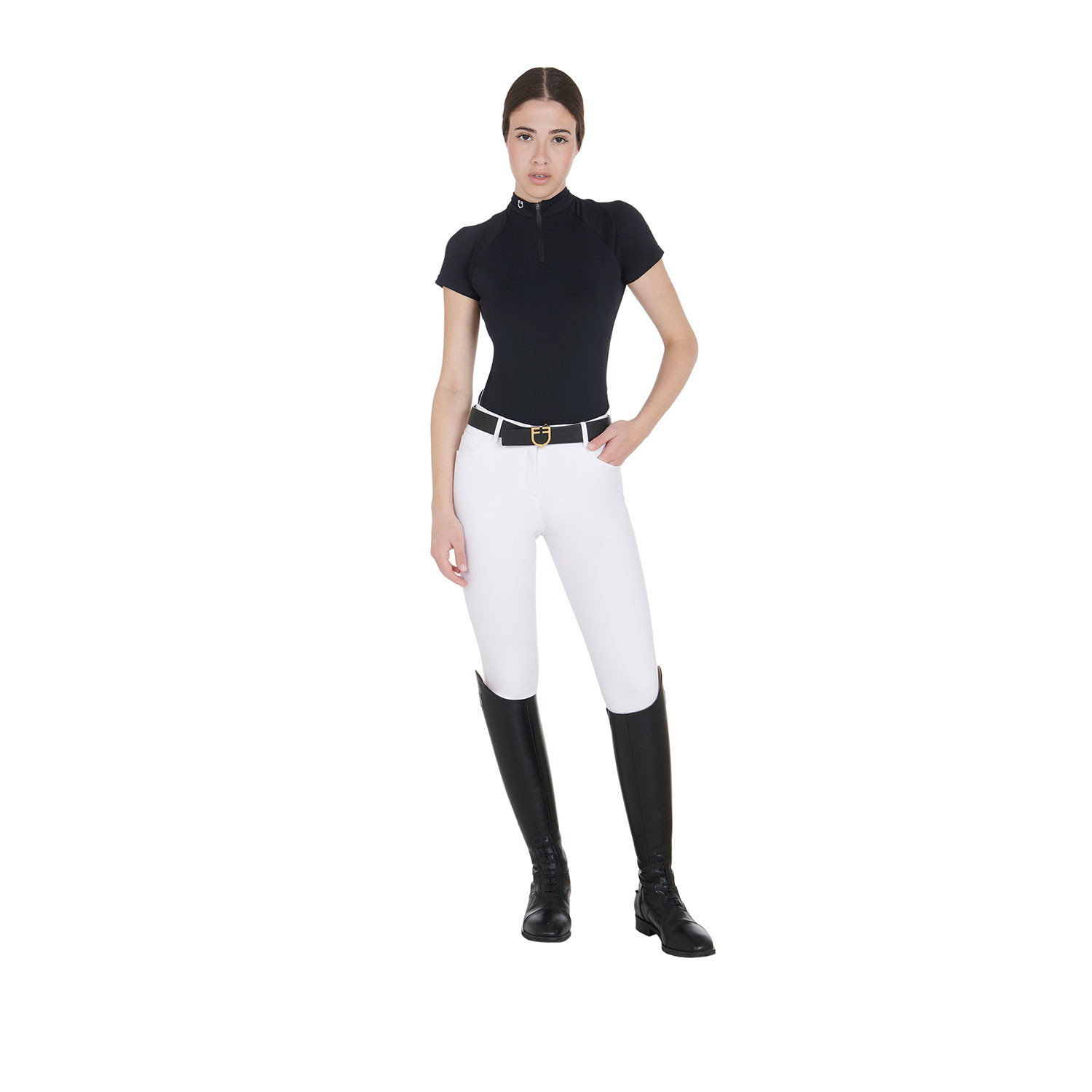 Schmal geschnittenes Damen-Trainingspolo aus Funktionsmaterial