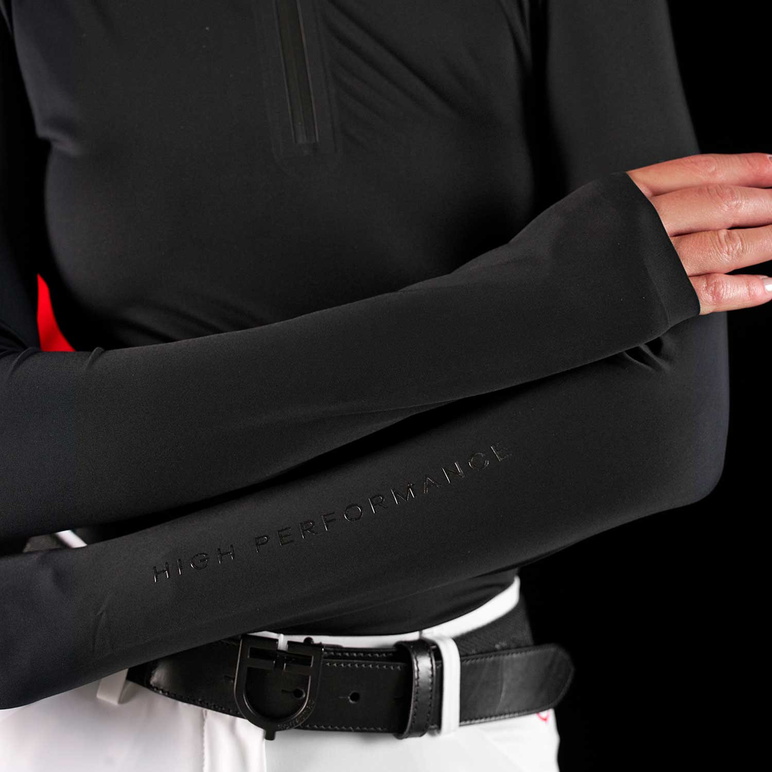 Ridertechnology Turnier-Polo-Shirt Langarm mit Reißverschluss