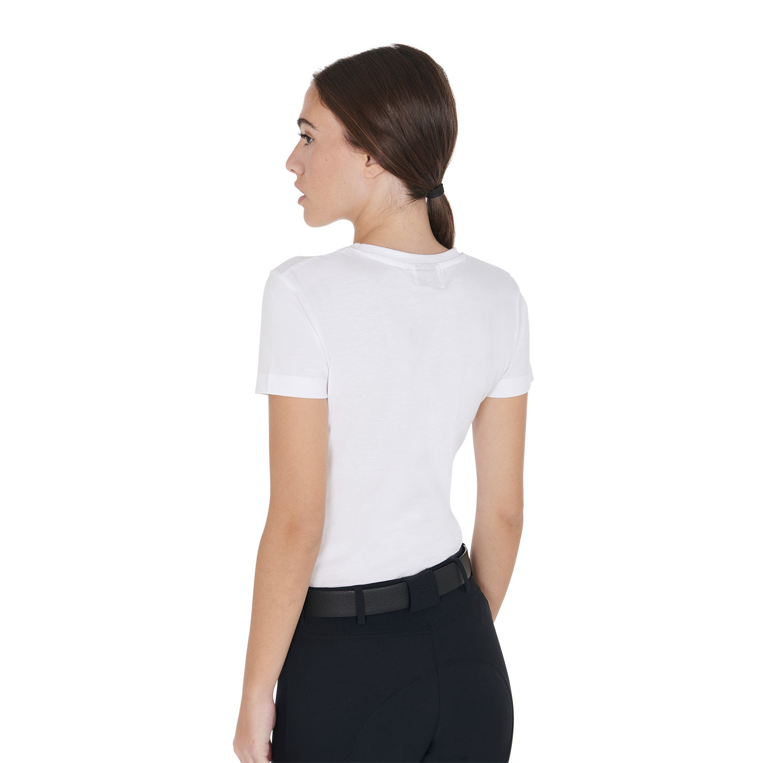 Schmal geschnittenes Damen-Dressur-T-Shirt mit Strass