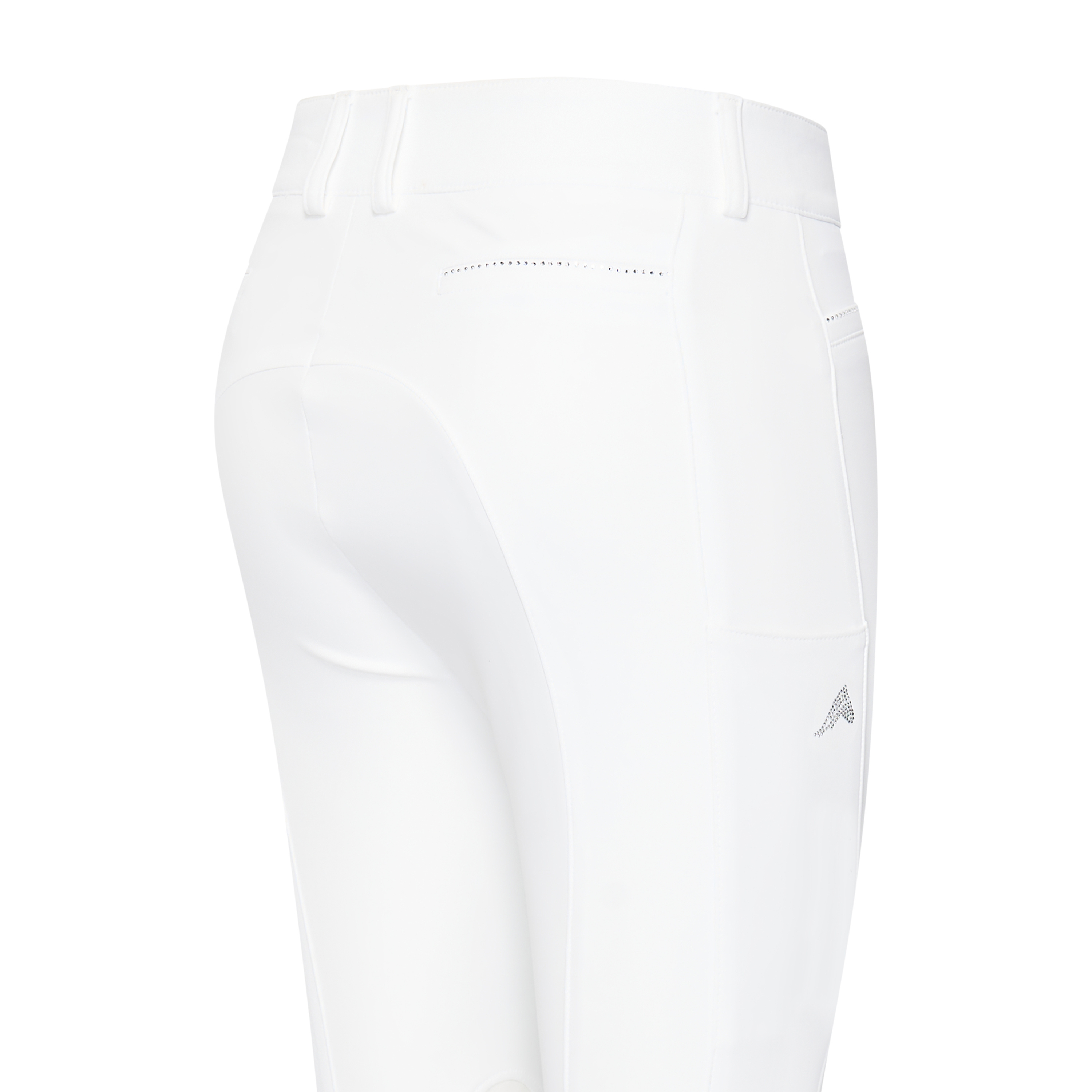Culotte d'équitation femme ESArielle Comp Grip Connect genou en blanc