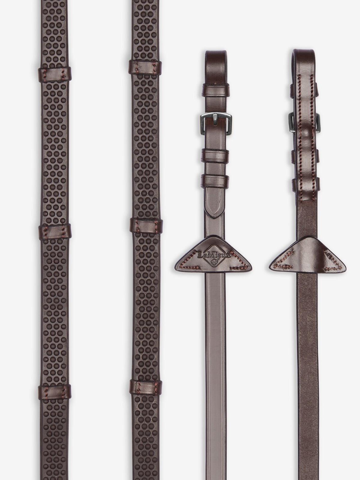 Zachte rubberteugels met stoppers bruin/zilver