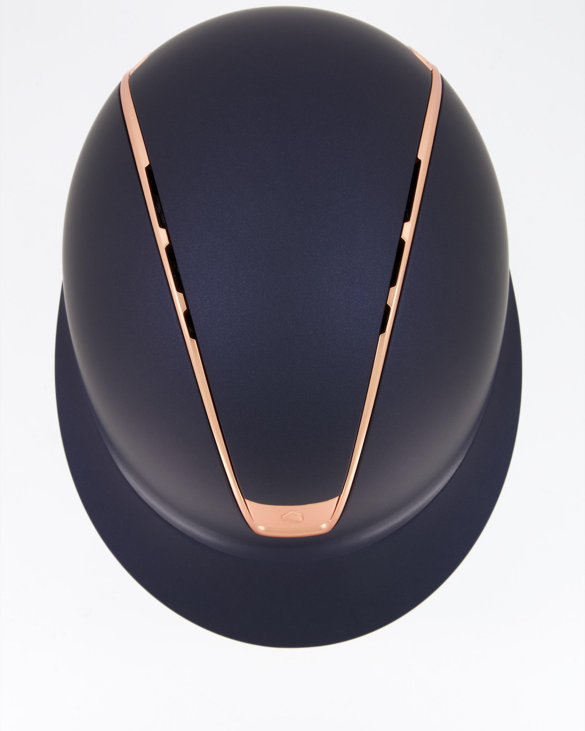 Reithelm 2.0 Miss Shield Shadowmatt Blue, Trim u. Blason Matt Pink Gold in blau