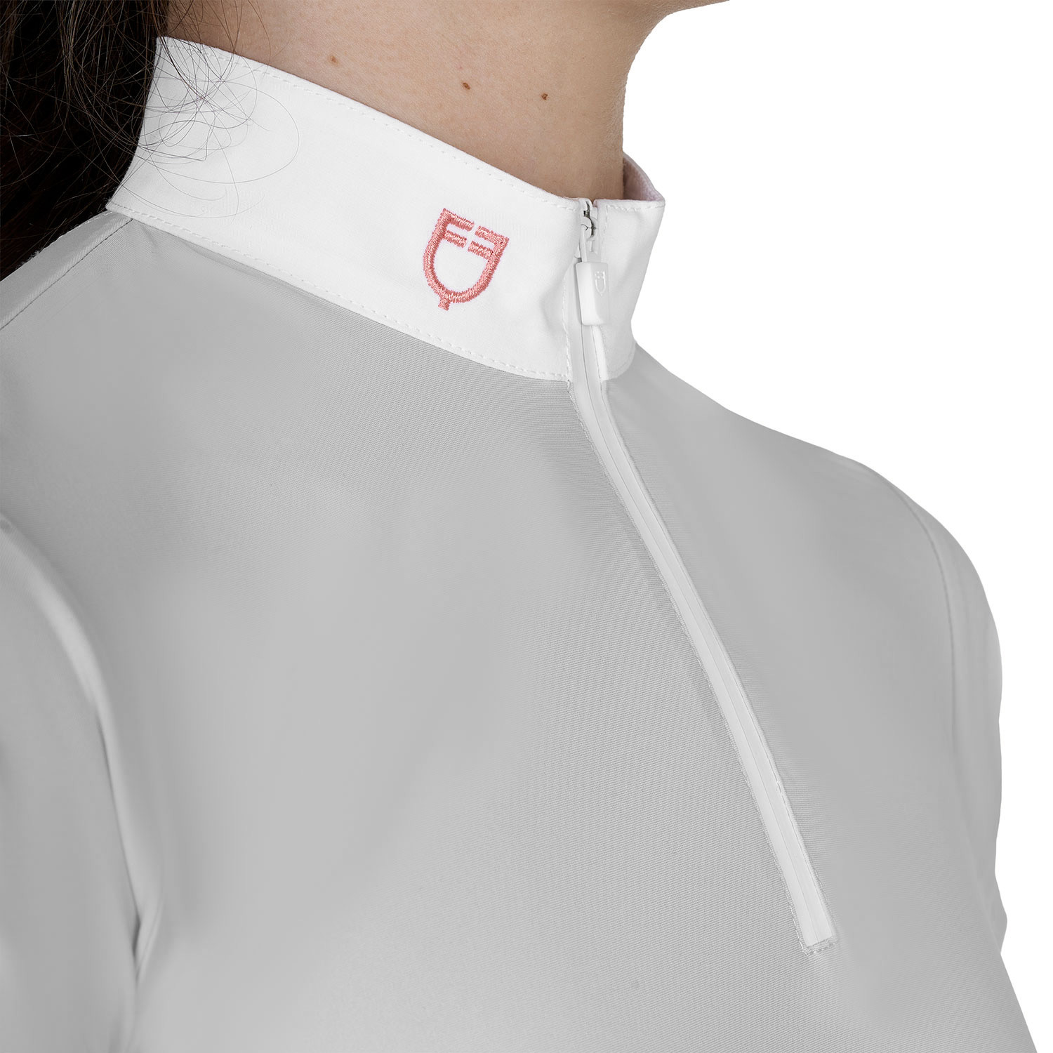 Mädchen-Turnierpolo Slim Fit mit Reißverschluss